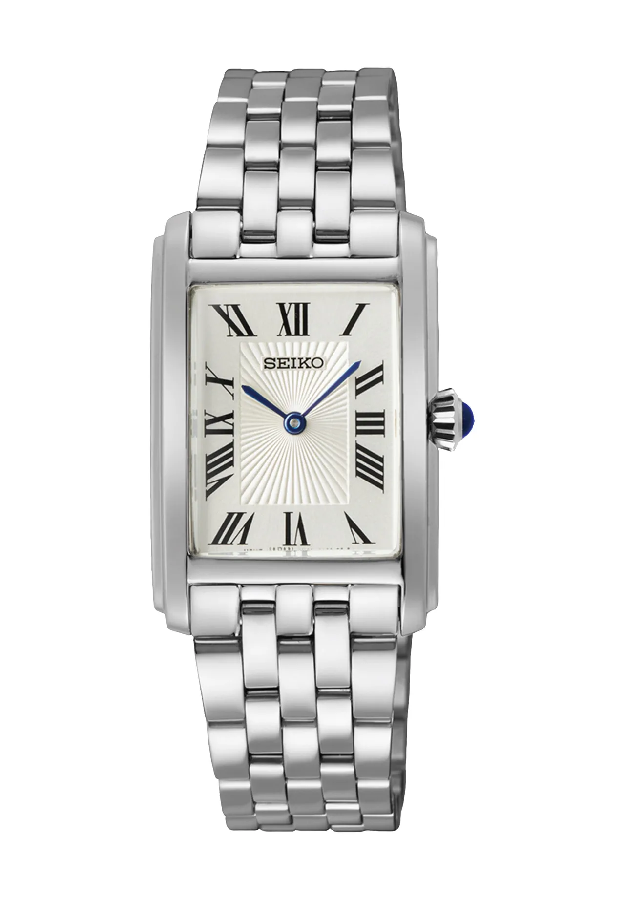 Klassische rechteckige Uhr mit römischen Ziffern