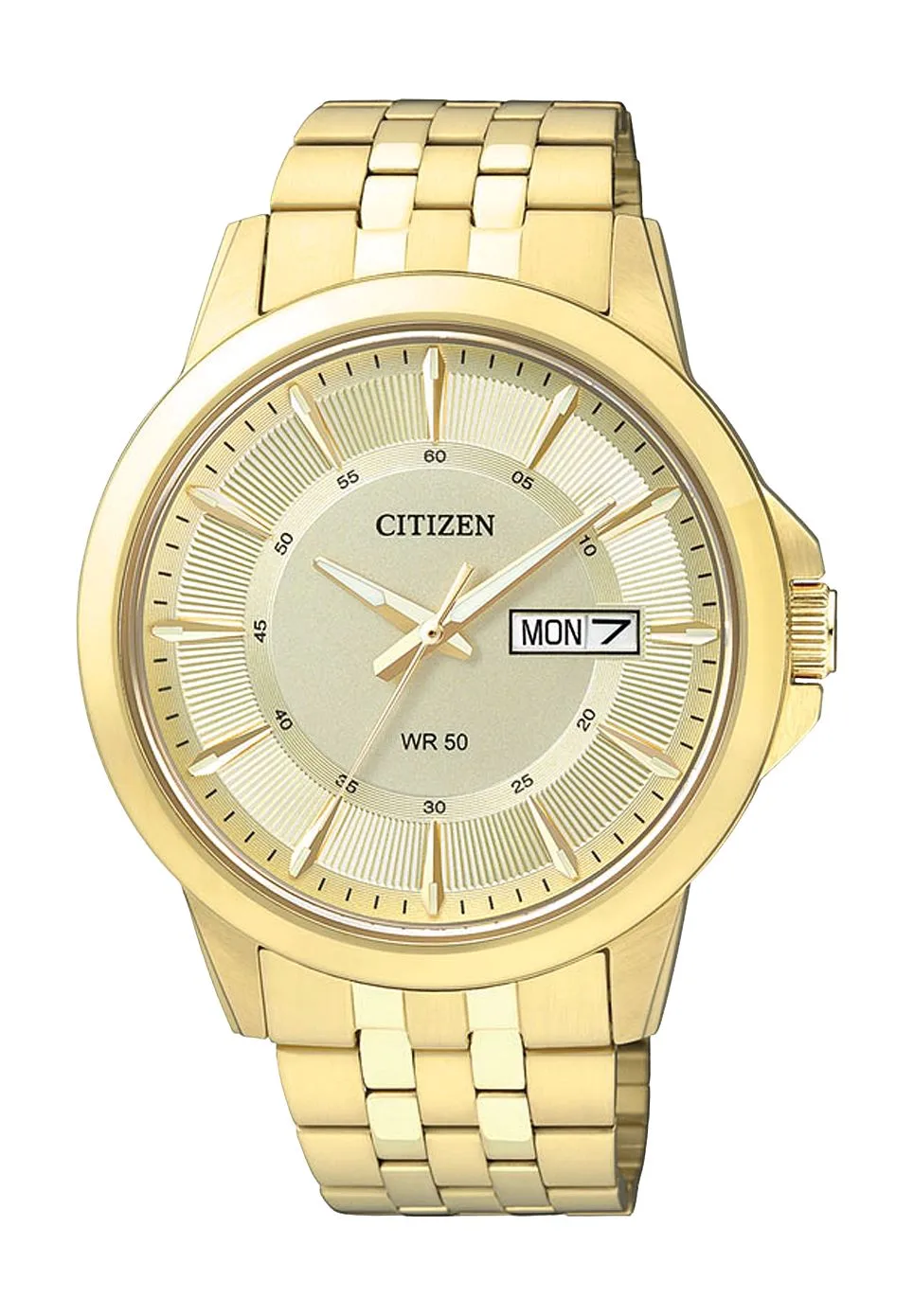 Elegante goldfarbene Day-Date Armbanduhr