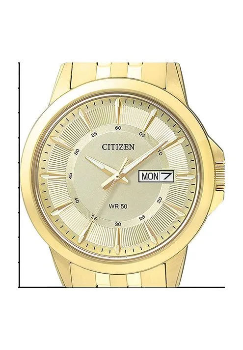 Elegante goldfarbene Day-Date Armbanduhr