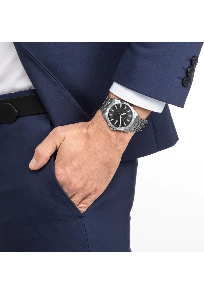 Elegante Eco-Drive Edelstahluhr