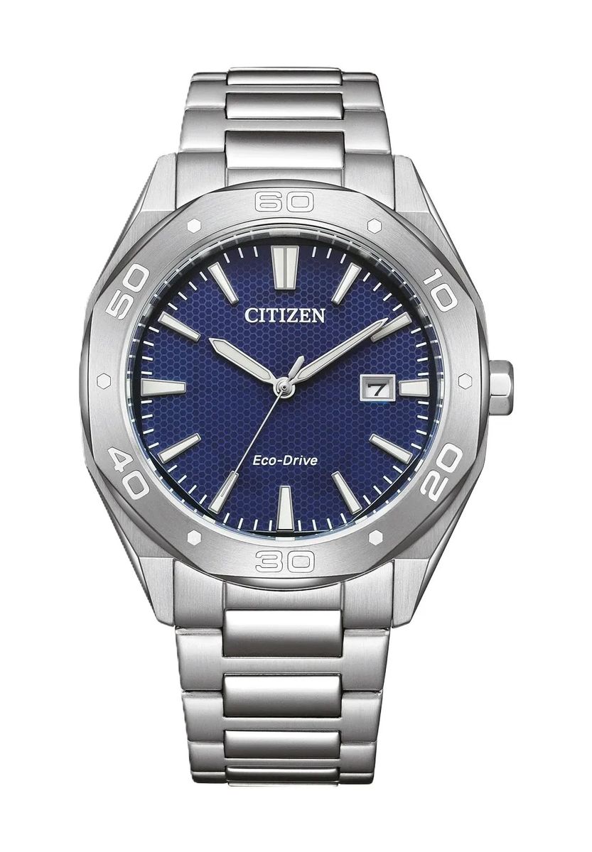 Eco-Drive Armbanduhr mit strukturiertem Zifferblatt