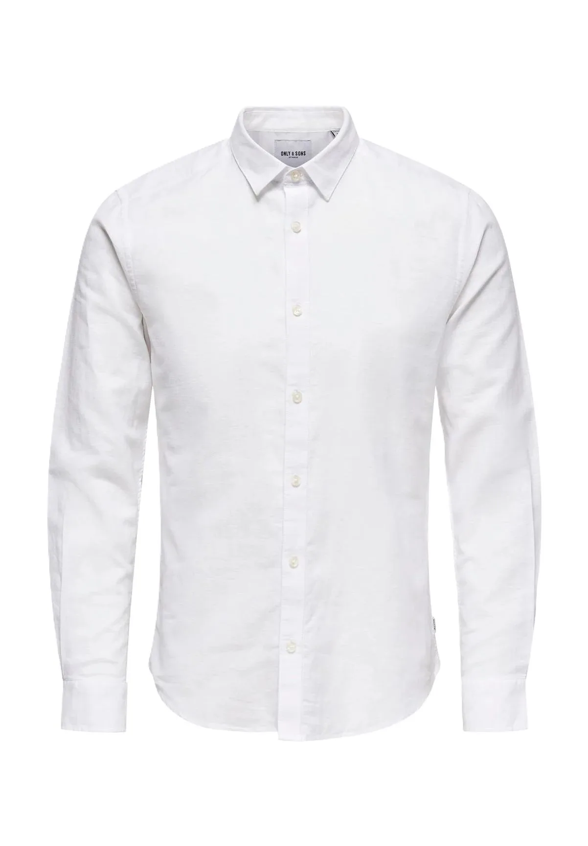 Slim-Fit Baumwoll-Leinen-Hemd mit Kent-Kragen