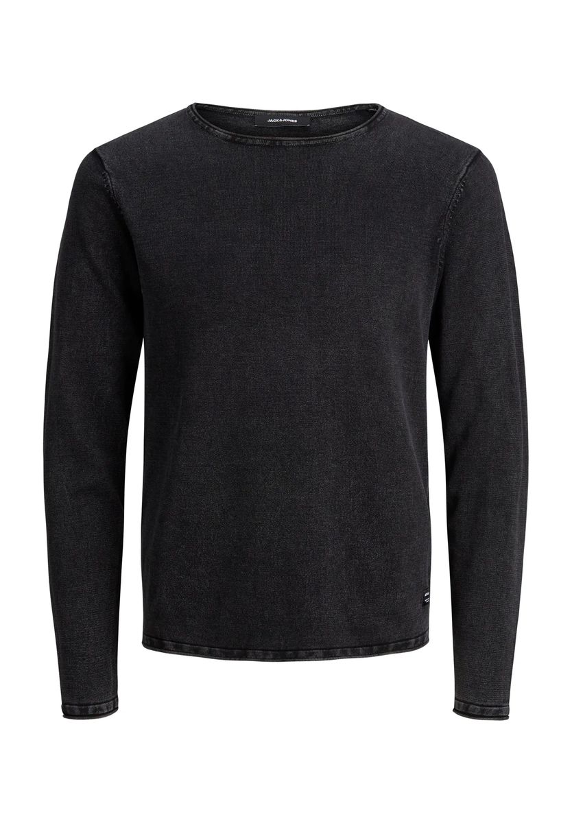Baumwoll-Strickpullover mit Rollsaum