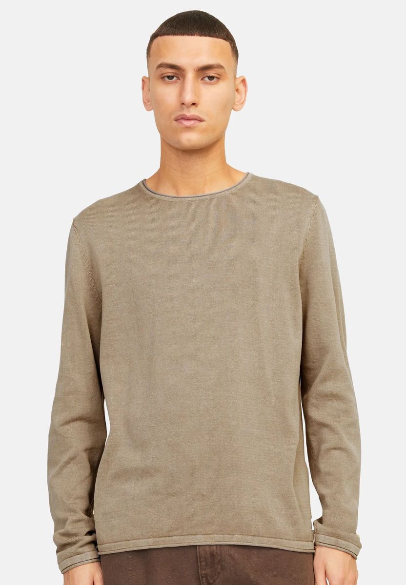Leichter Strickpullover mit Rundhalsausschnitt