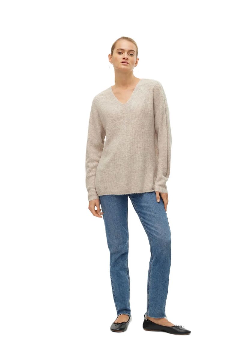 Relaxter Strickpullover mit V-Ausschnitt