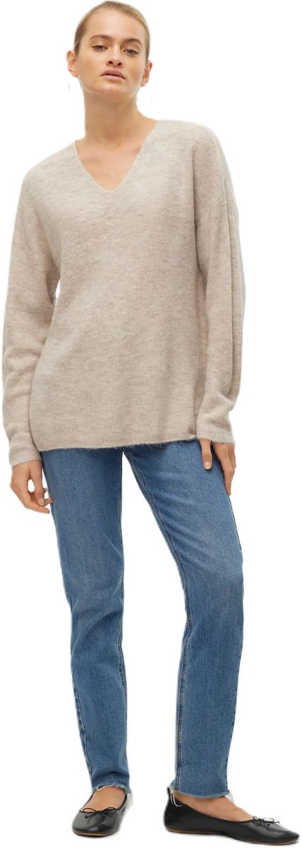 Relaxter Strickpullover mit V-Ausschnitt
