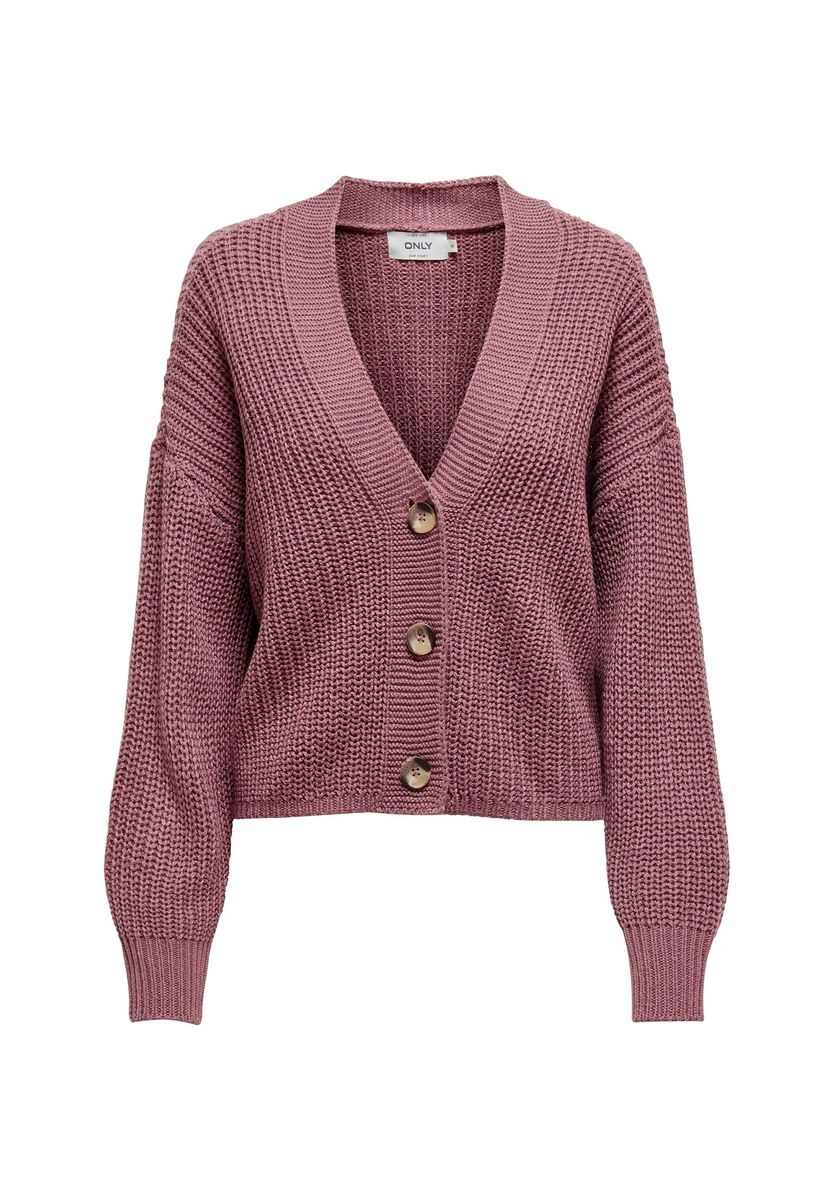 Grobstrick-Cardigan mit V-Ausschnitt