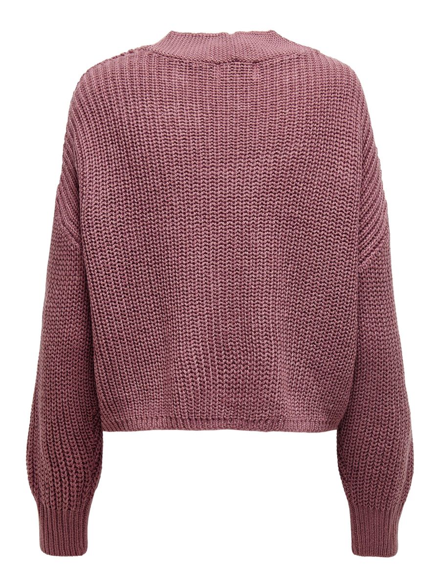 Grobstrick-Cardigan mit V-Ausschnitt