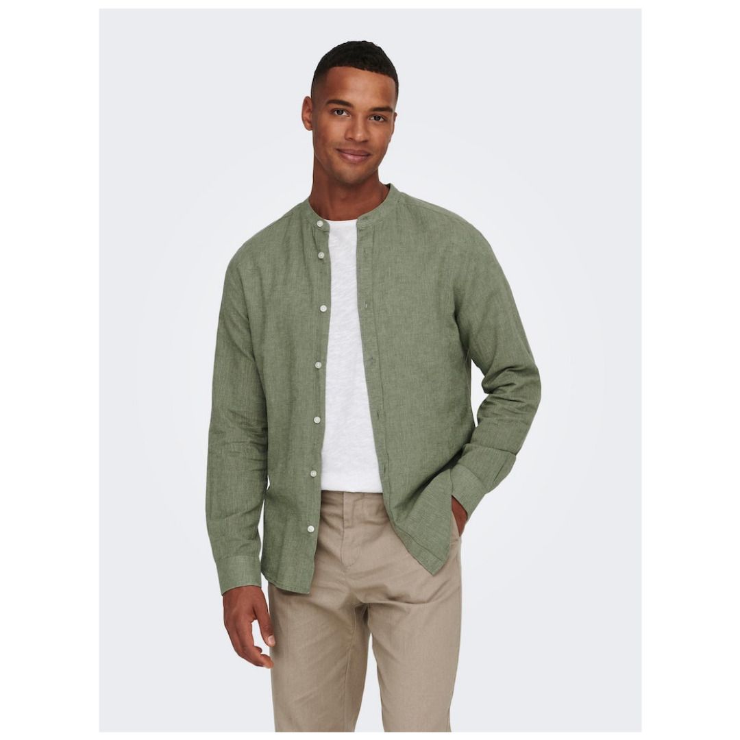 Slim Fit Hemd mit Stehkragen