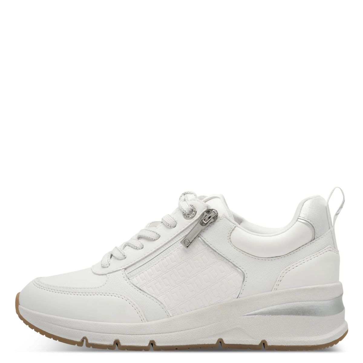 Moderner weißer Keilabsatz-Sneaker
