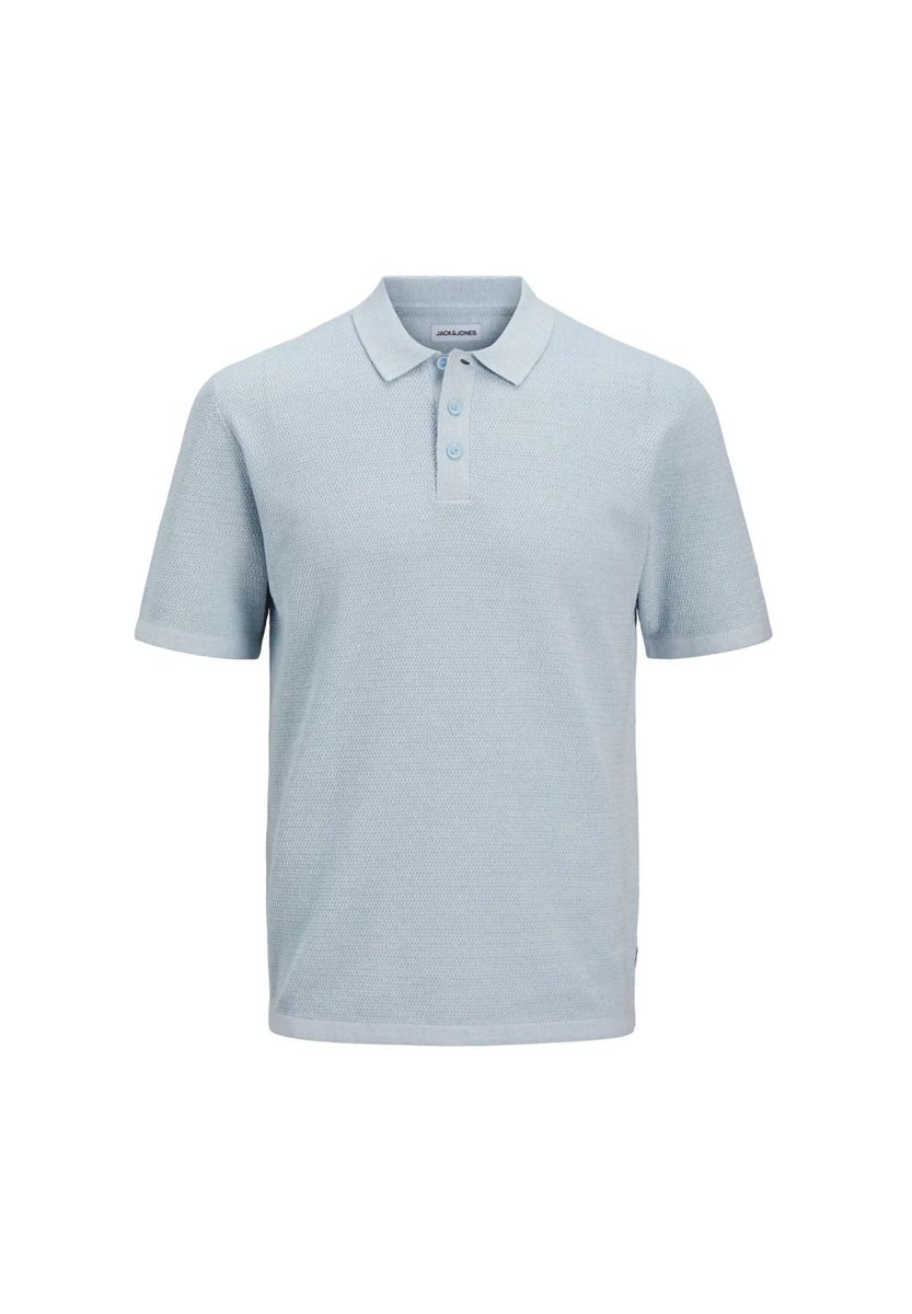 Strukturiertes Flachstrick-Poloshirt