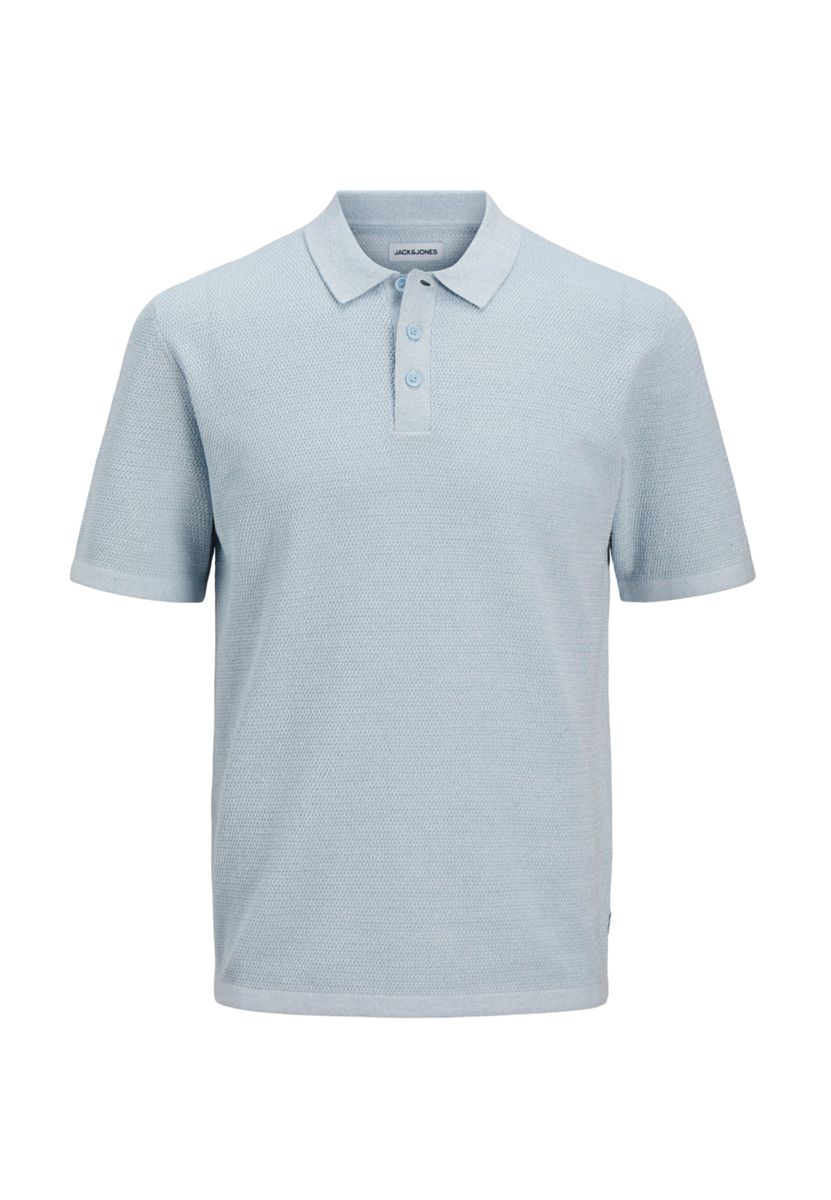 Strukturiertes Flachstrick-Poloshirt