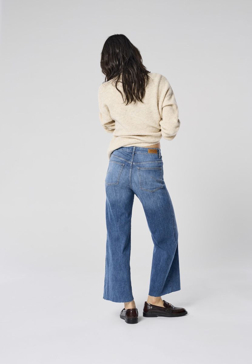 High-Waist-Jeans mit weitem Bein