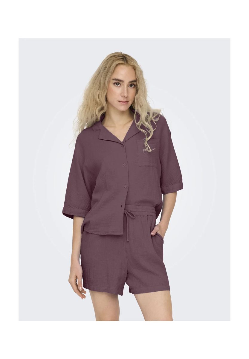 Lässige Musselin-Bluse mit Reverskragen