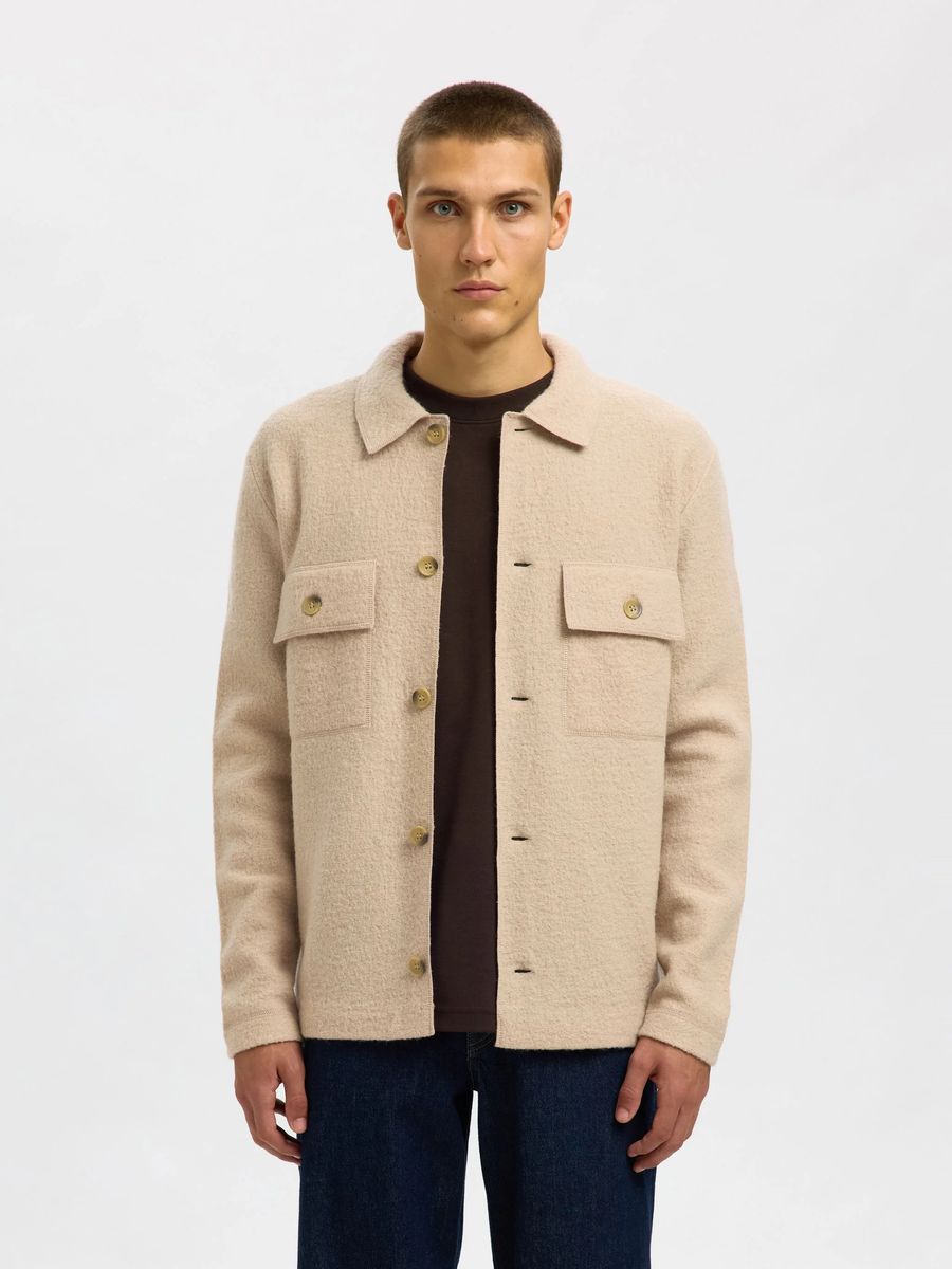 Minimalistisches Overshirt aus Wollmischung