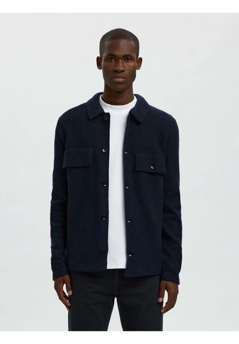 Woll-Shirtjacke im Workwear-Stil