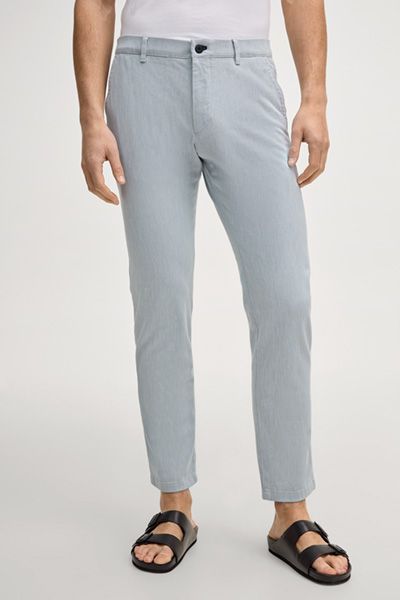 Joop! Jeans Matthew Chino in hellblau gemusterter Stretch-Baumwolle
