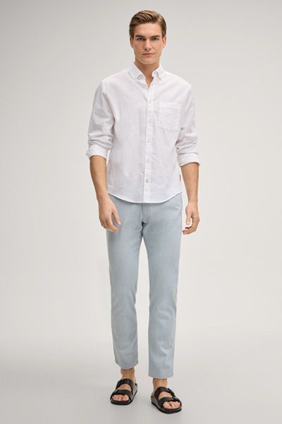Joop! Jeans Matthew Chino in hellblau gemusterter Stretch-Baumwolle