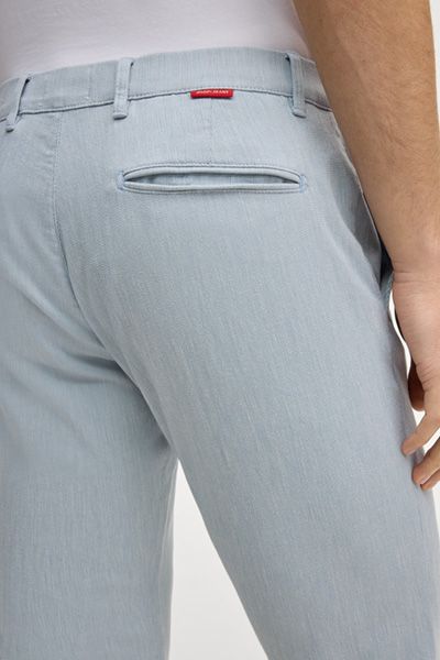 Joop! Jeans Matthew Chino in hellblau gemusterter Stretch-Baumwolle