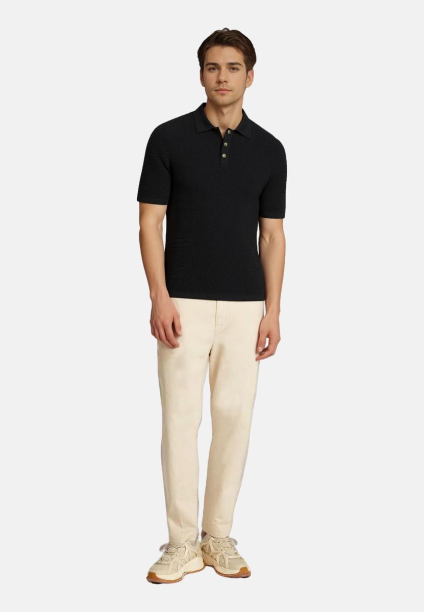 Kurzärmeliges Strick-Poloshirt