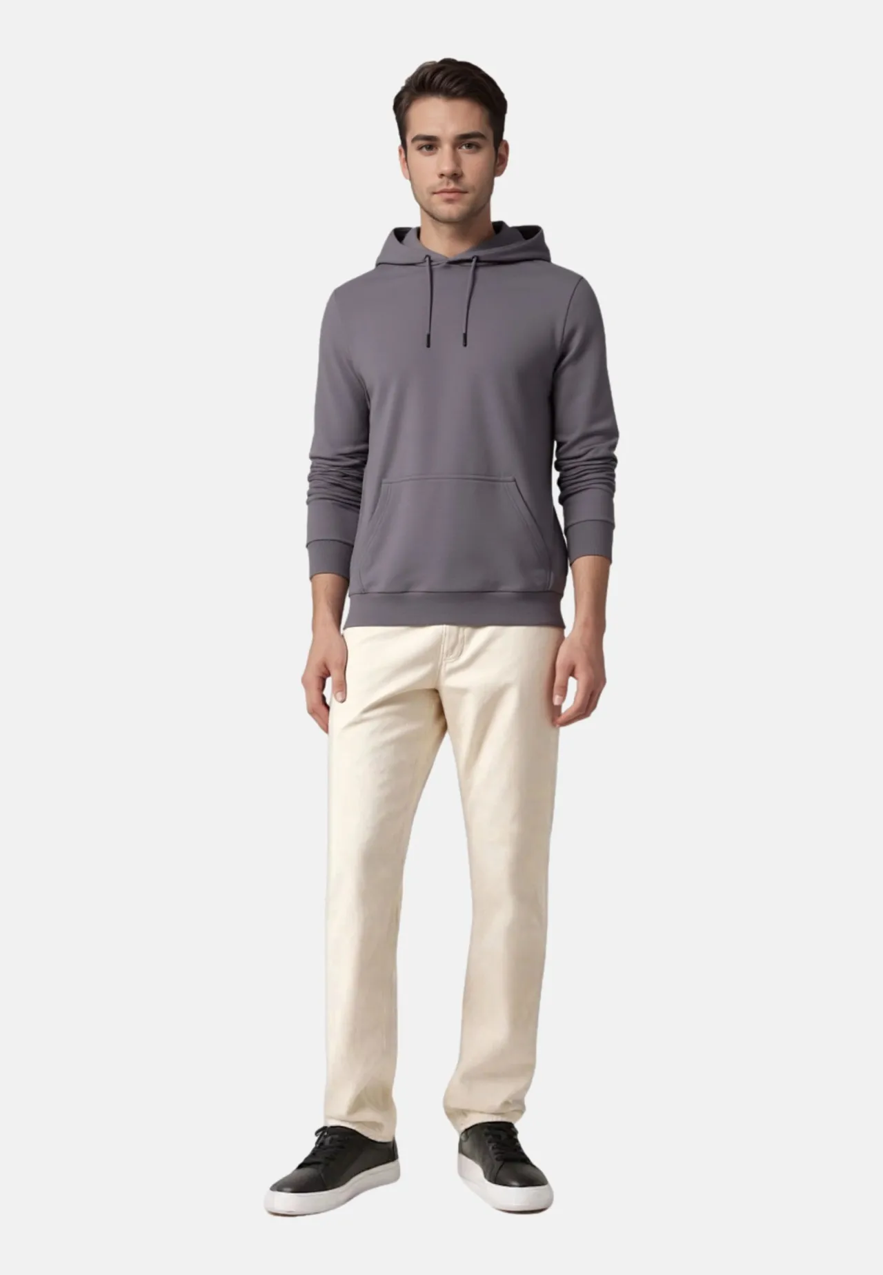 Minimalistischer Kapuzenpullover mit Kängurutasche
