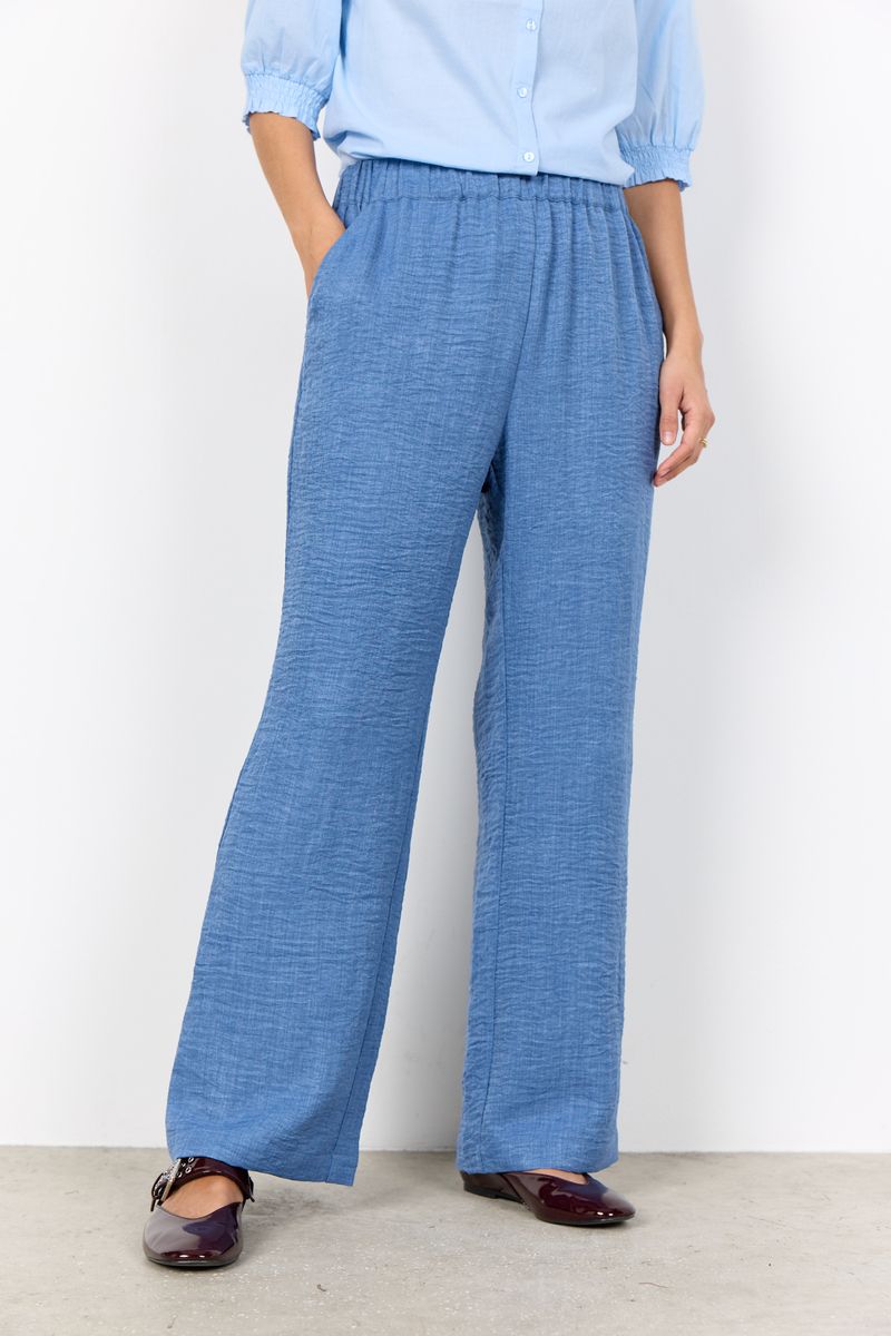 Strukturierte Hose mit weitem Bein