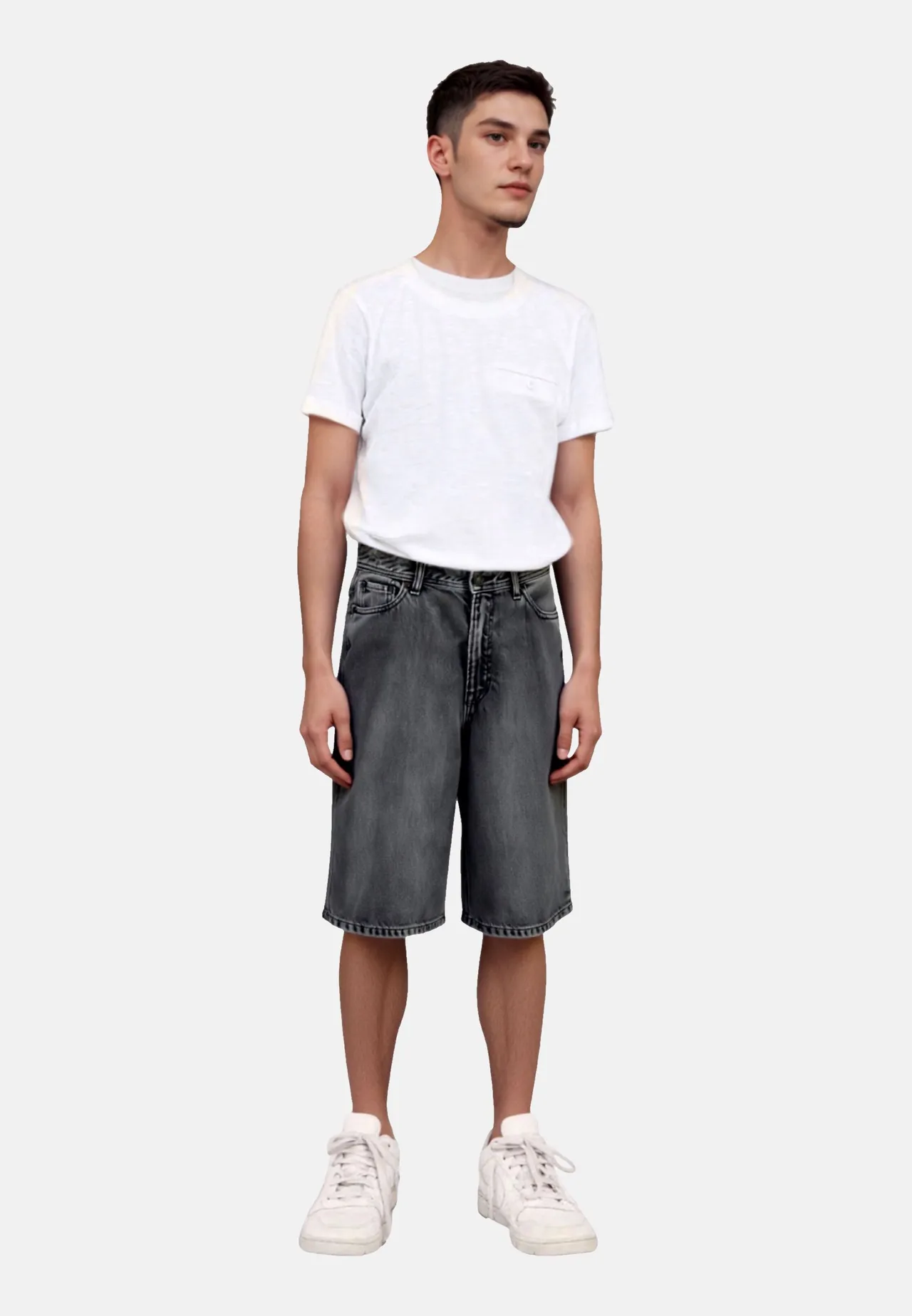 Weite Jeans-Shorts