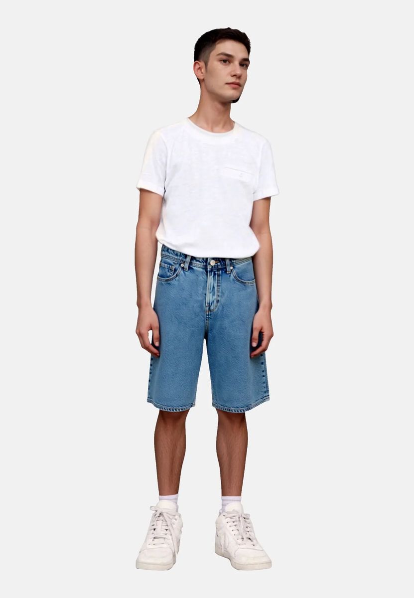 Weite Five-Pocket Denim-Shorts