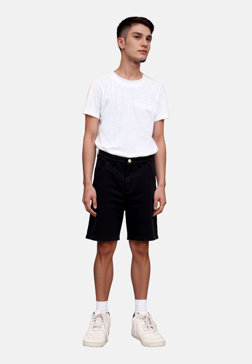 Gerade geschnittene Worker-Denim-Shorts