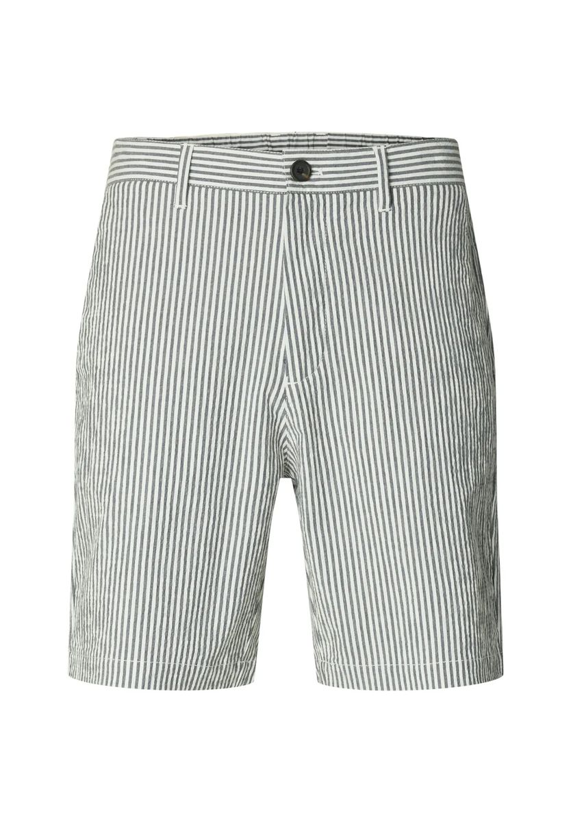 Vertikal Gestreifte Seersucker-Shorts