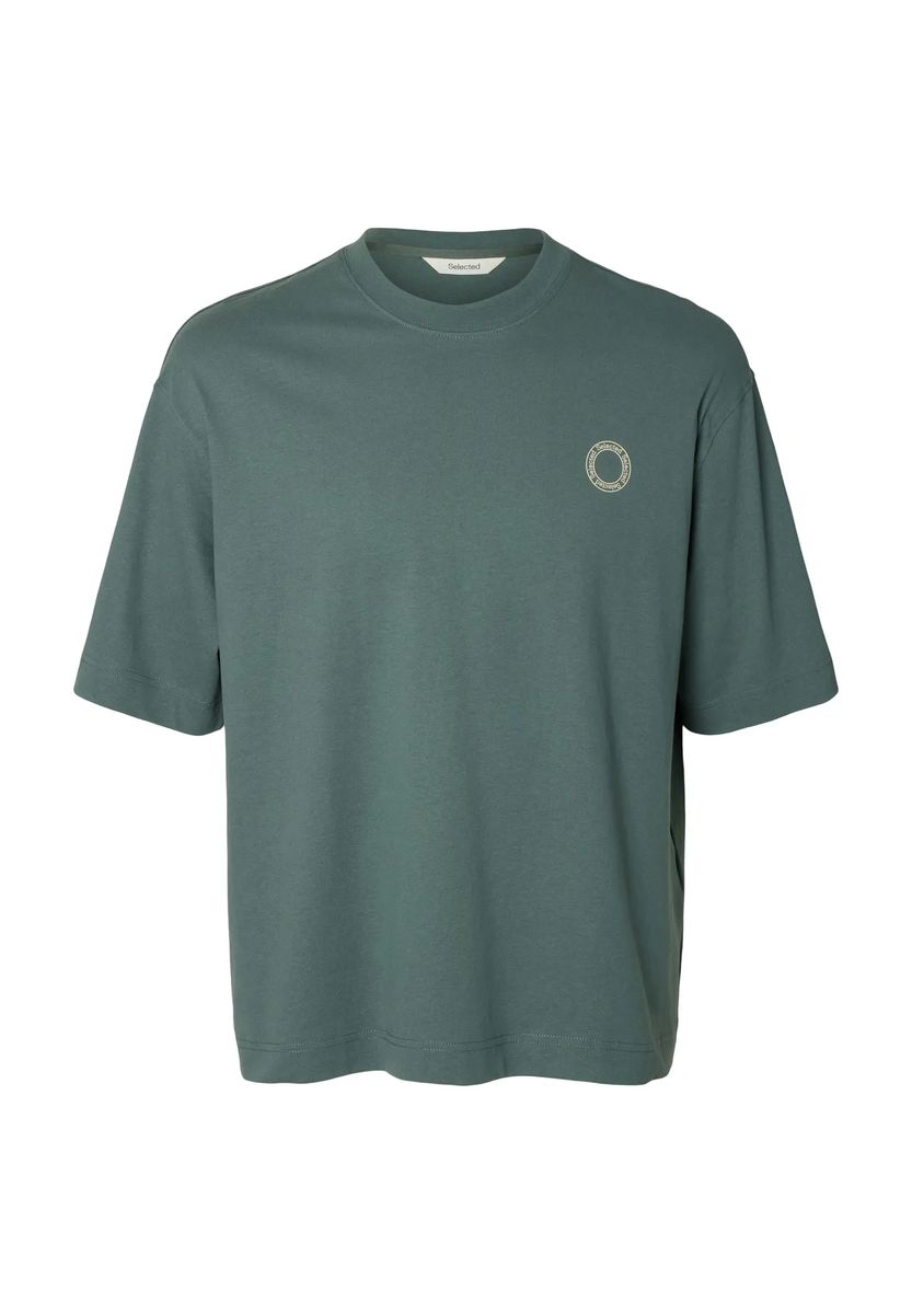 Lockeres Kurzarm-Shirt mit Logo-Print