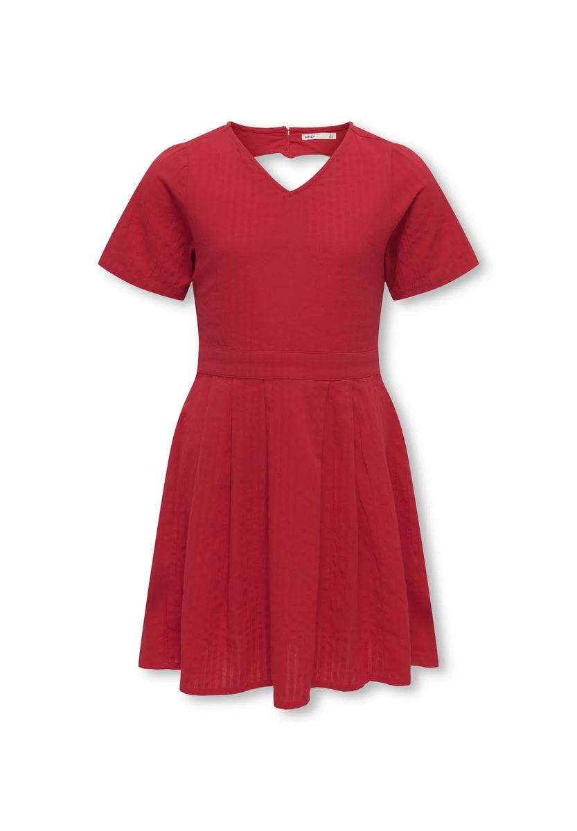 Strukturiertes Kurzarm-Kleid in A-Linie