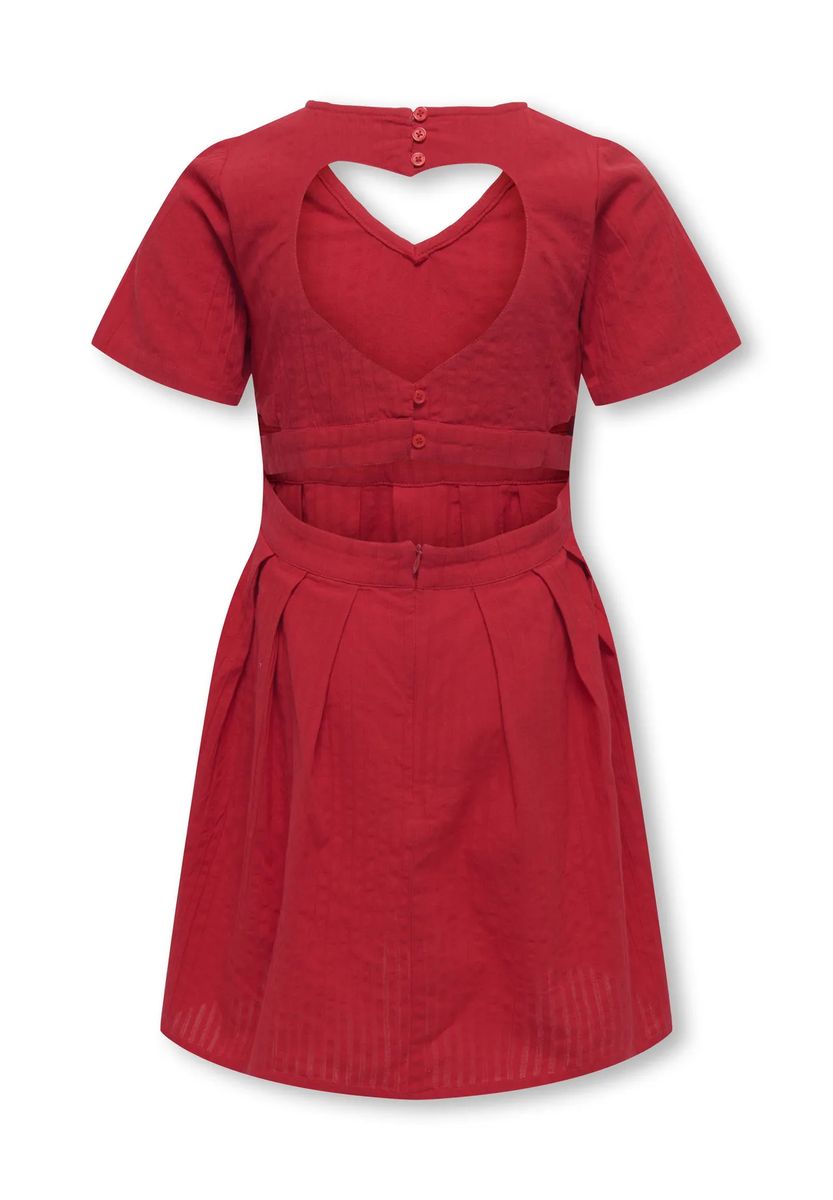 Strukturiertes Kurzarm-Kleid in A-Linie