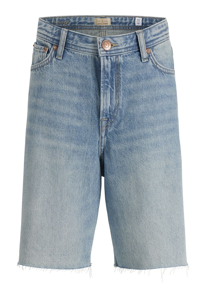 Locker geschnittene Jeansshorts mit offenem Saum