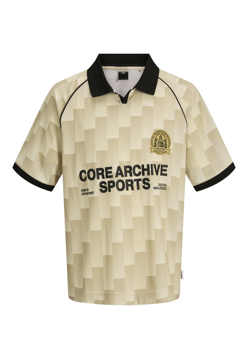 Geometrisches Fußball-inspiriertes Poloshirt