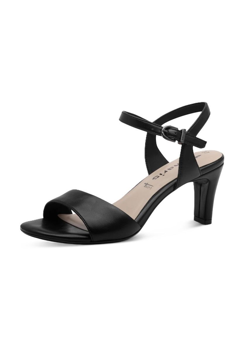 Elegante schwarze Sandaletten mit Knöchelriemen