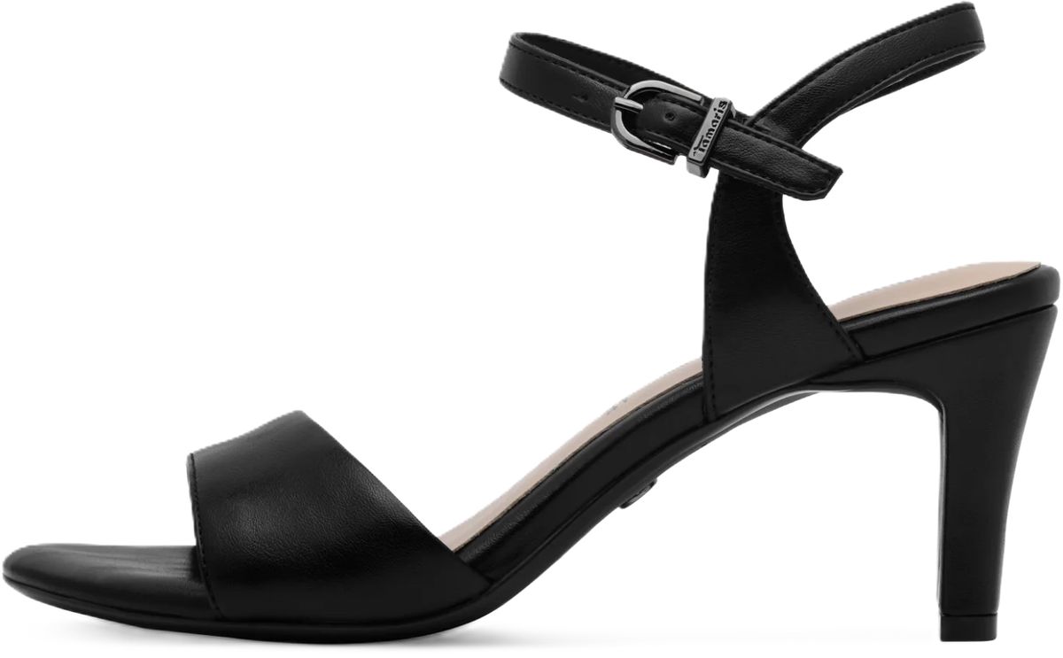 Elegante schwarze Sandaletten mit Knöchelriemen