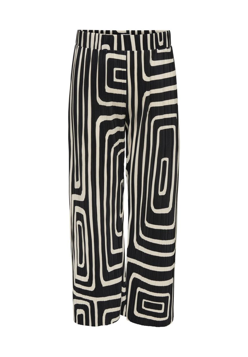 Geometrische Plissee-Hose mit weitem Bein