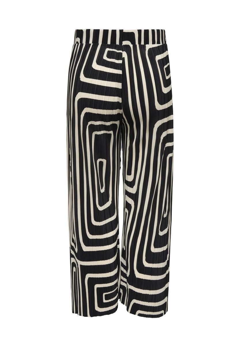 Geometrische Plissee-Hose mit weitem Bein
