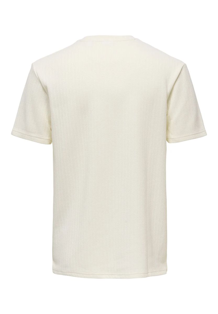 T-Shirt mit Struktur und Rundhalsausschnitt