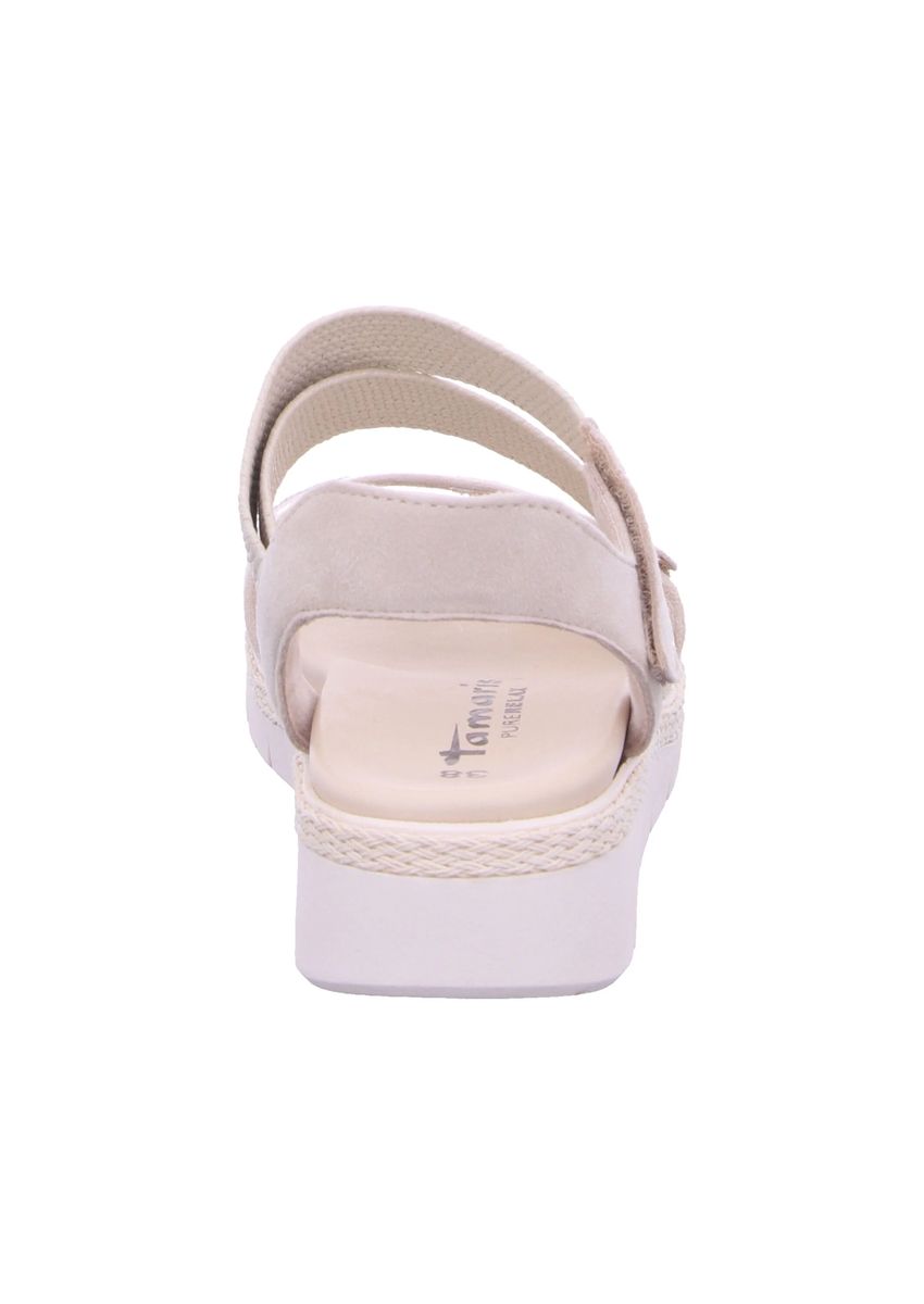 Damen Keilsandalen Beige Riemen Klettverschluss