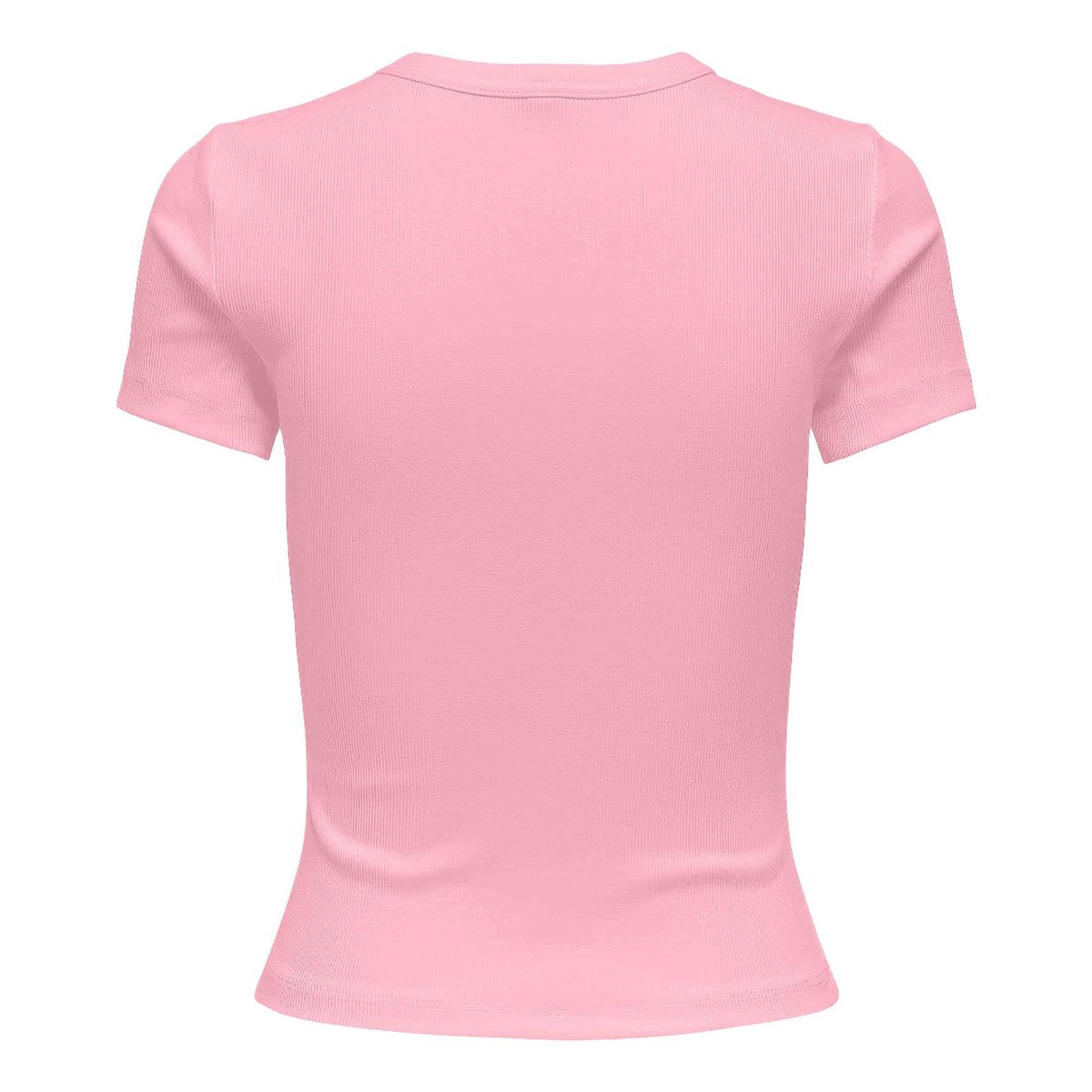 Geripptes Kurzarmshirt mit Rundhals