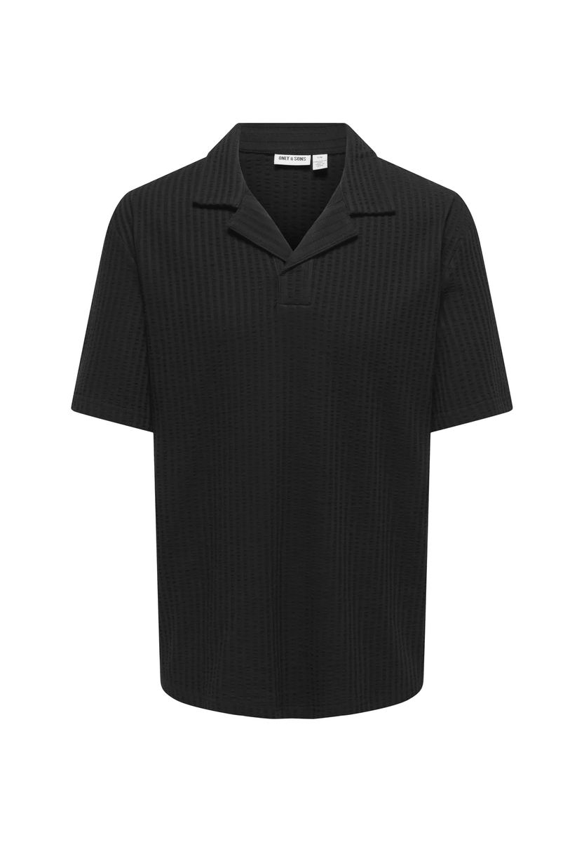 Seersucker-Polo mit Resort-Kragen