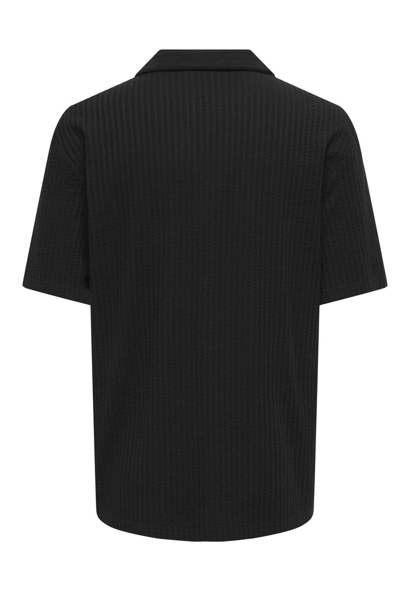 Seersucker-Polo mit Resort-Kragen