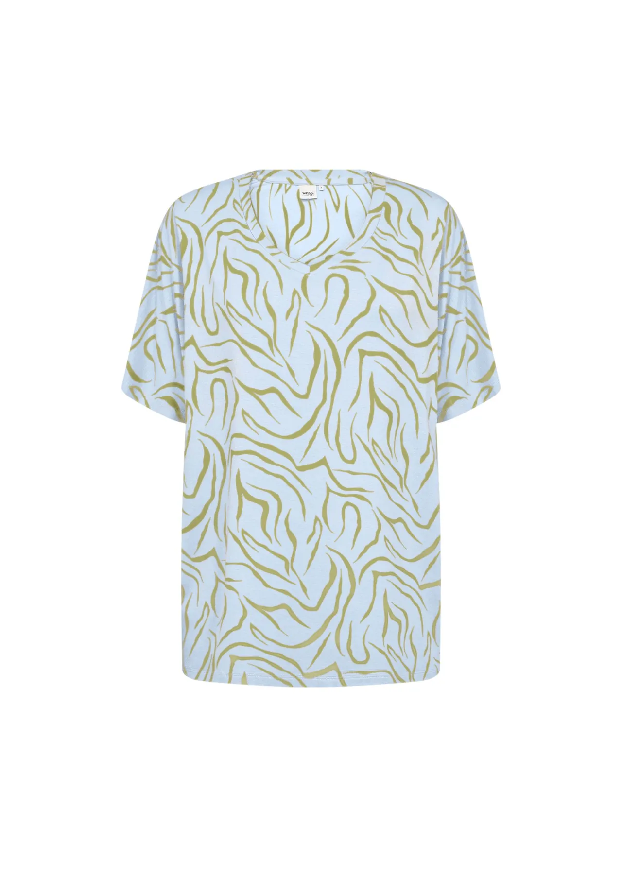 V-Ausschnitt Shirt mit abstraktem Print