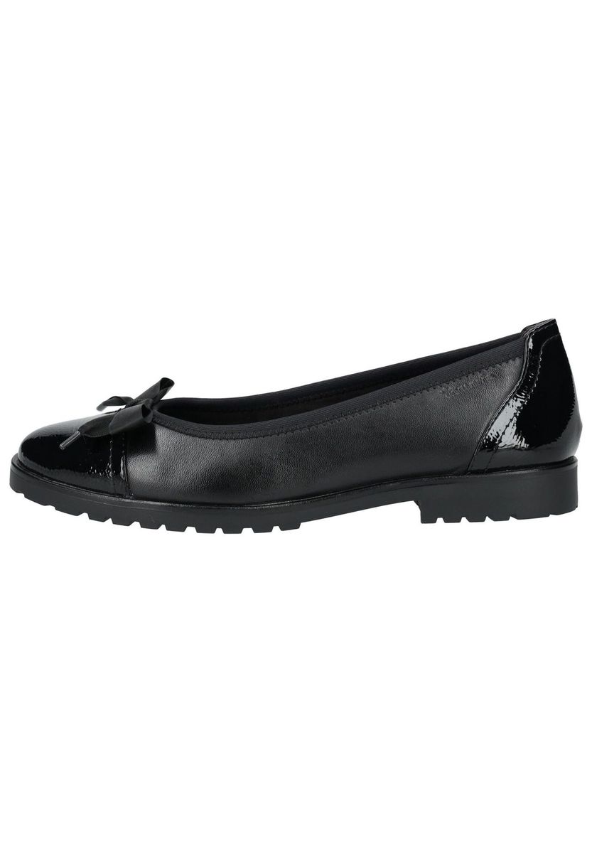Klassische schwarze Ballerinas aus Leder