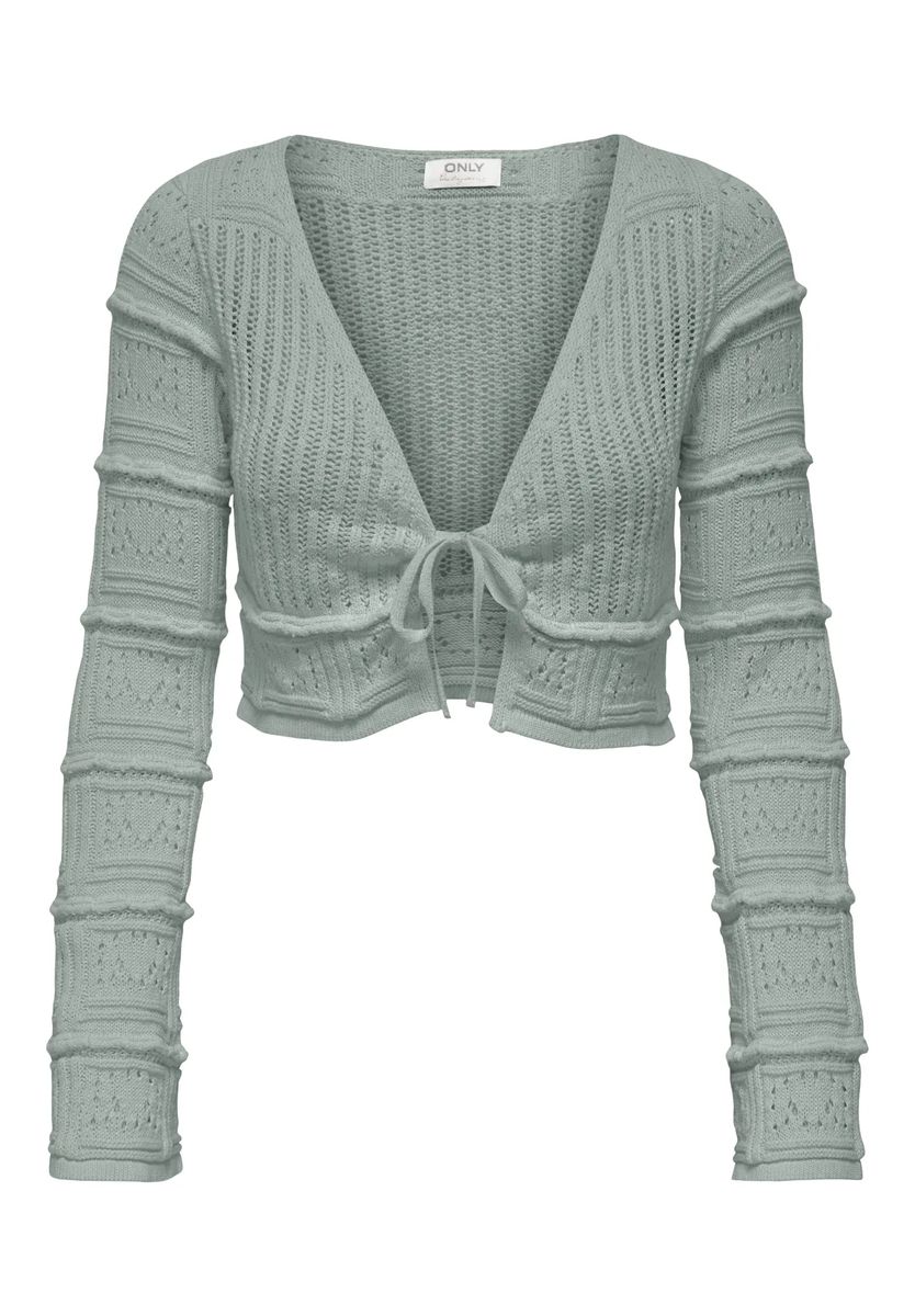 Kurzer Strick-Cardigan mit Bindeband