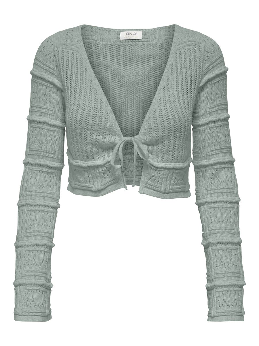 Kurzer Strick-Cardigan mit Bindeband