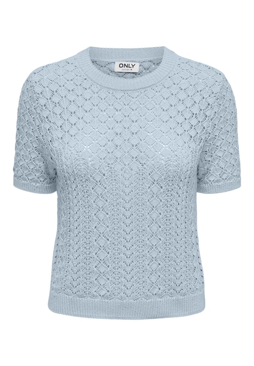 Kurzarm-Pullover mit feinem Lochmuster