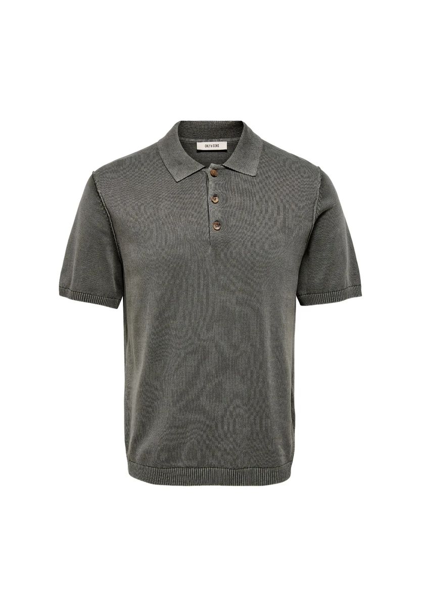 Kurzärmliges Strick-Poloshirt aus Baumwolle